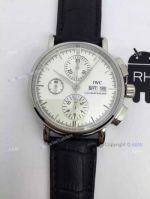 Swiss Copy IWC Schaffhausen Watch SS Black Leather